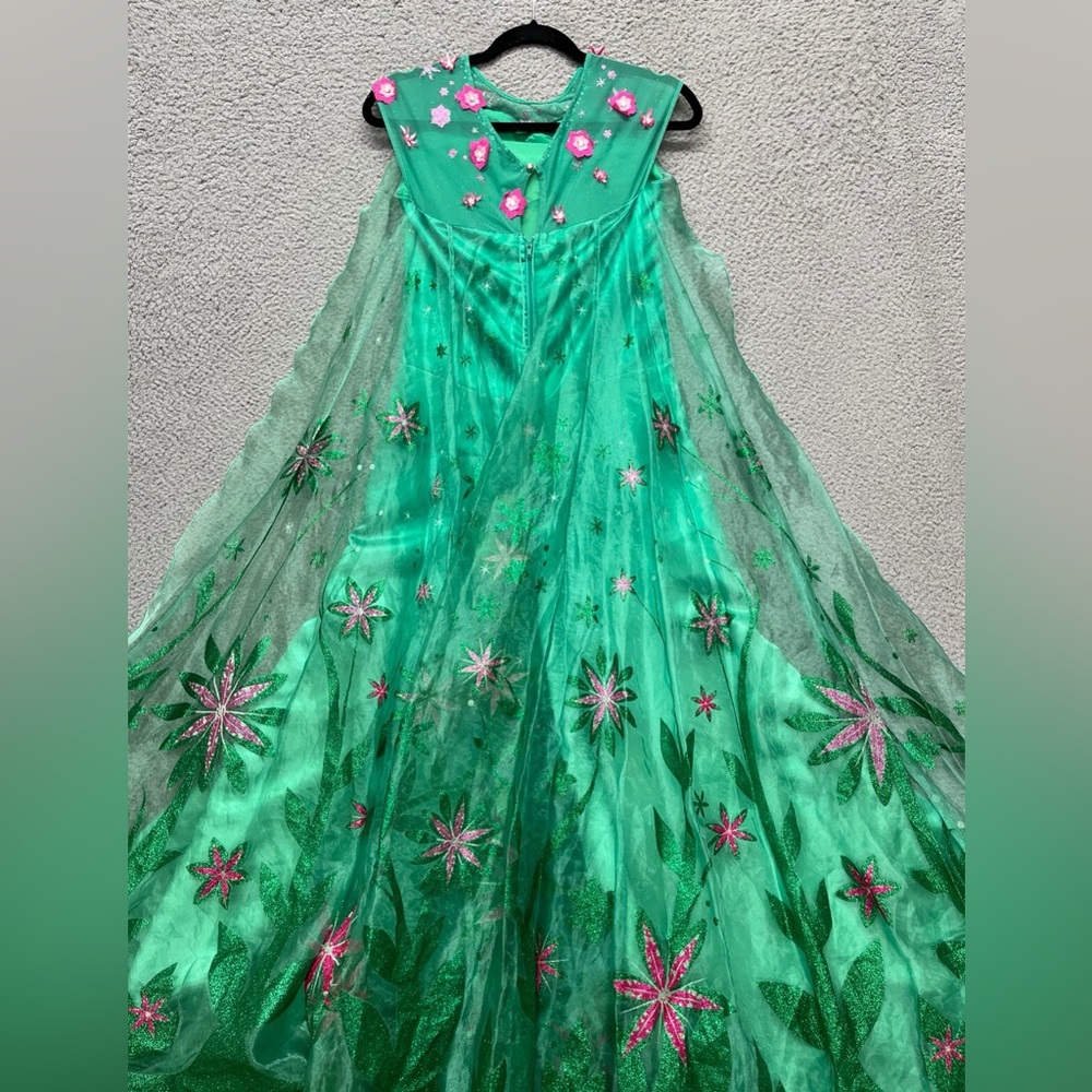 CHASING FIREFLIES DISNEY FROZEN FEVER ELSA GREEN COSTUME GOWN